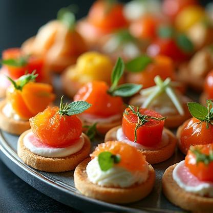 Elegant canape platter with diverse selection