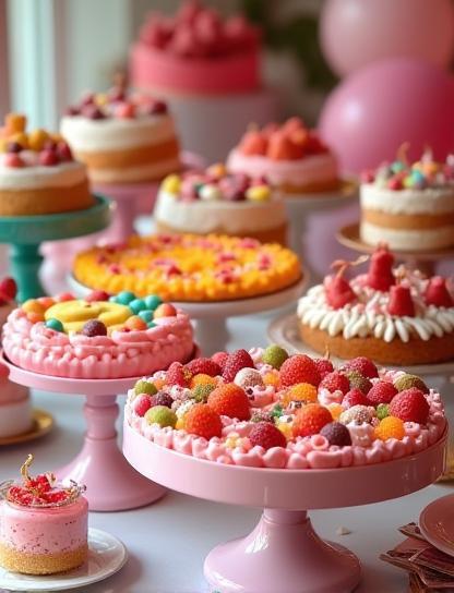 Colourful and enticing dessert bar setup