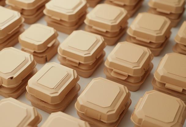 Neatly arranged corporate packed lunch boxes