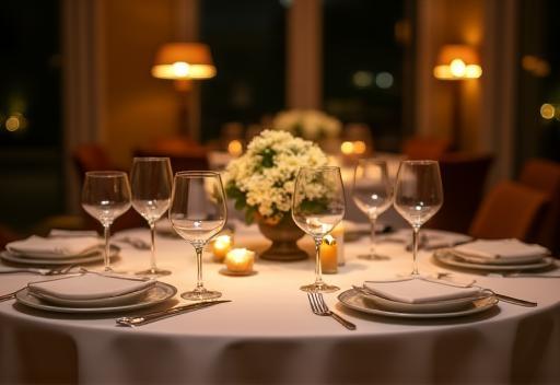 Elegant table setting for a private dining function